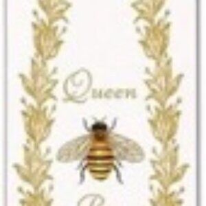 Alice's Cottage Queen Bee Wine Caddy | White with Gold Flowers and Crown Design